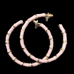 SALE!!!🎈NEW Pink & White Strip 2 Inch Hoop Earrings!!! Brand New!!! :) 💕
